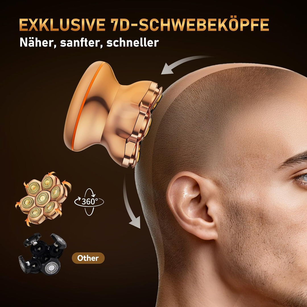 7D PRO Glatzen Rasierer Herren,MAXGROOM IPX6