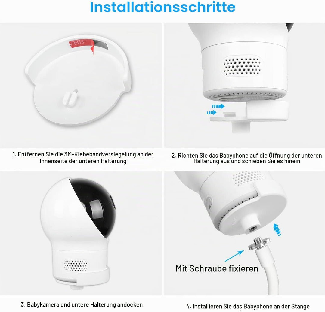 HOLACA Babyphone mit Kamera Halterung für eufy Security SpaceView Babyphone mit 5 Zoll LCD-Display,