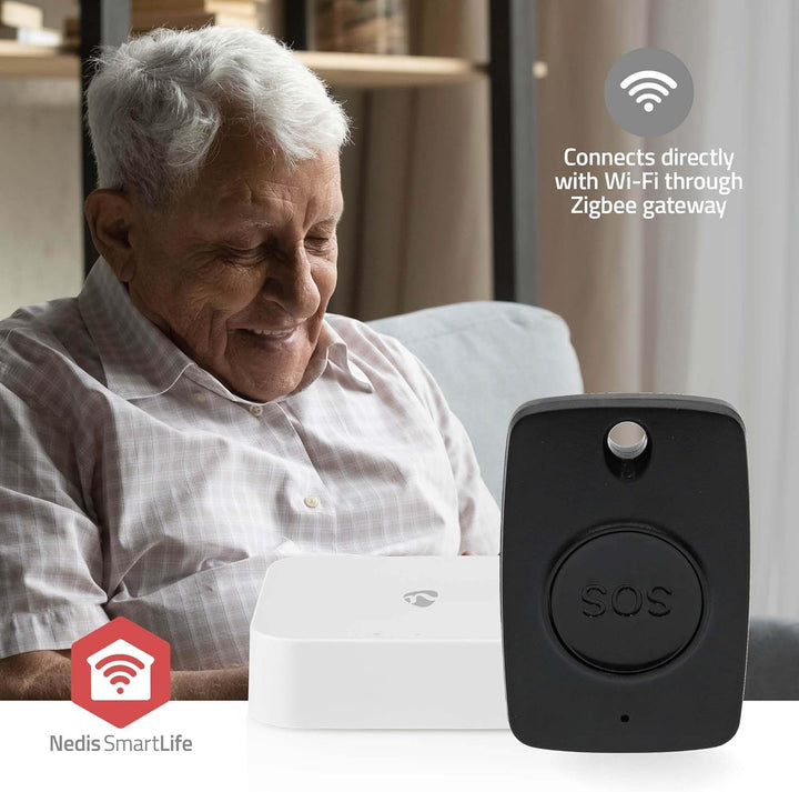 Nedis Smart-Panik-Knopf - Zigbee 3.0 - Batterietyp – Energie: CR2450 - Schwarz