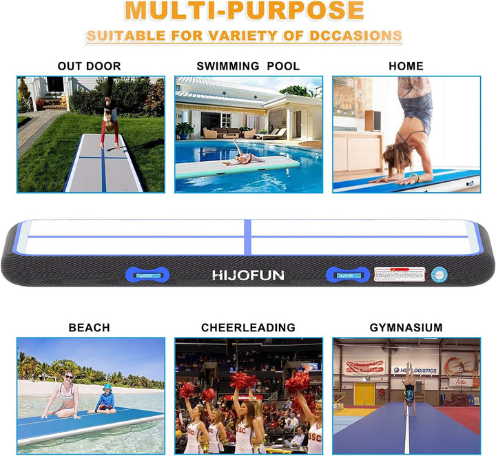 HIJOFUN Aufblasbare Gymnastik Tumbling Matten 3M 4M 5M 6M 20CM Höhe Trainings Matte Länge Bodenmatte