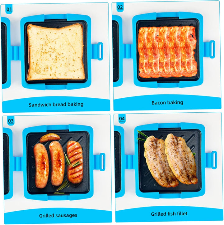 Mikrowellen-Toastie-Sandwich-Maker, Silikon-Toastie-Maker ohne Strom, blau, wiederverwendbar für sch