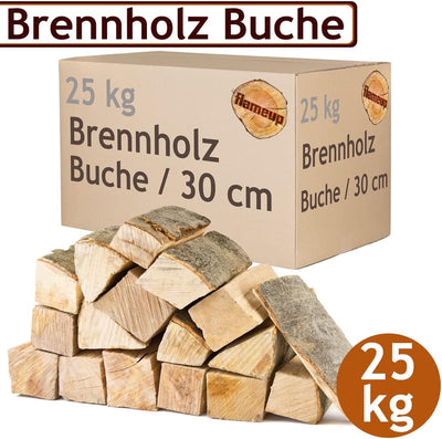 Flameup Brennholz Buche Kaminholz 30 cm Holz 25 kg Für Ofen und Kamin Kaminofen Feuerschale Grill Fe