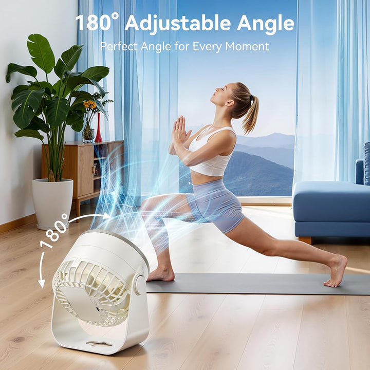 Schreibtischventilator, fünf Lüftergeschwindigkeiten, 180-Grad-Rotationseinstellung Tischventilator