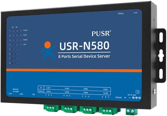 PUSR 8 Ports MQTT Modbus Gateway Unterstützung SSL/TLS Edge Computing RS485 Seriell zu Ethernet Konv