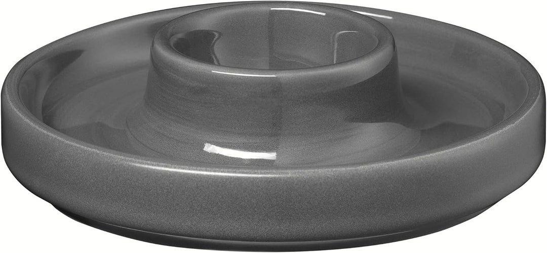 blomus -PILAR- 2er Set Keramik Eierbecher mit Ablage, Eierhalter, Eierständer, stapelbar, Farbe Pewt