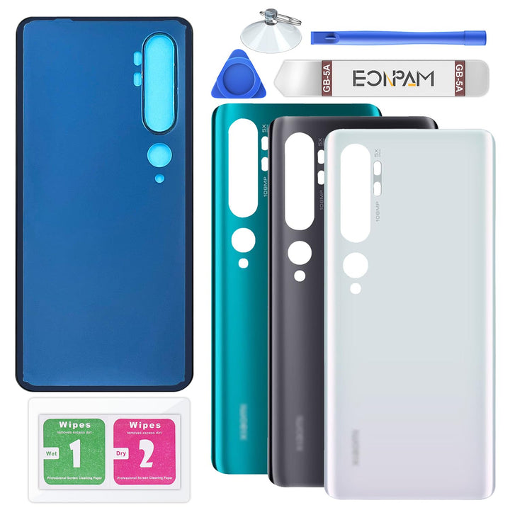 Eonpam Akkudeckel für Xiaomi Mi Note 10 / Note 10 Pro Rückseite Glas Original Backcover Back Glas Er