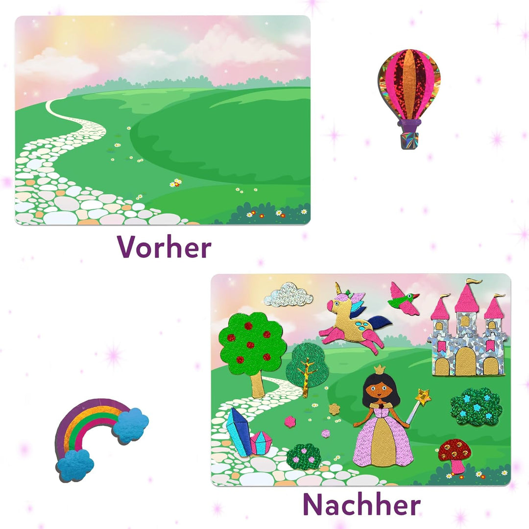 Skillmatics Kunst & Bastelaktivität- Folienspass Einhörner und Prinzessinnen, Schmutzfreie Kunst für