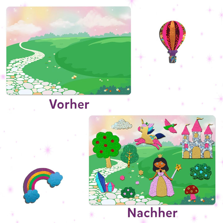 Skillmatics Kunst & Bastelaktivität- Folienspass Einhörner und Prinzessinnen, Schmutzfreie Kunst für