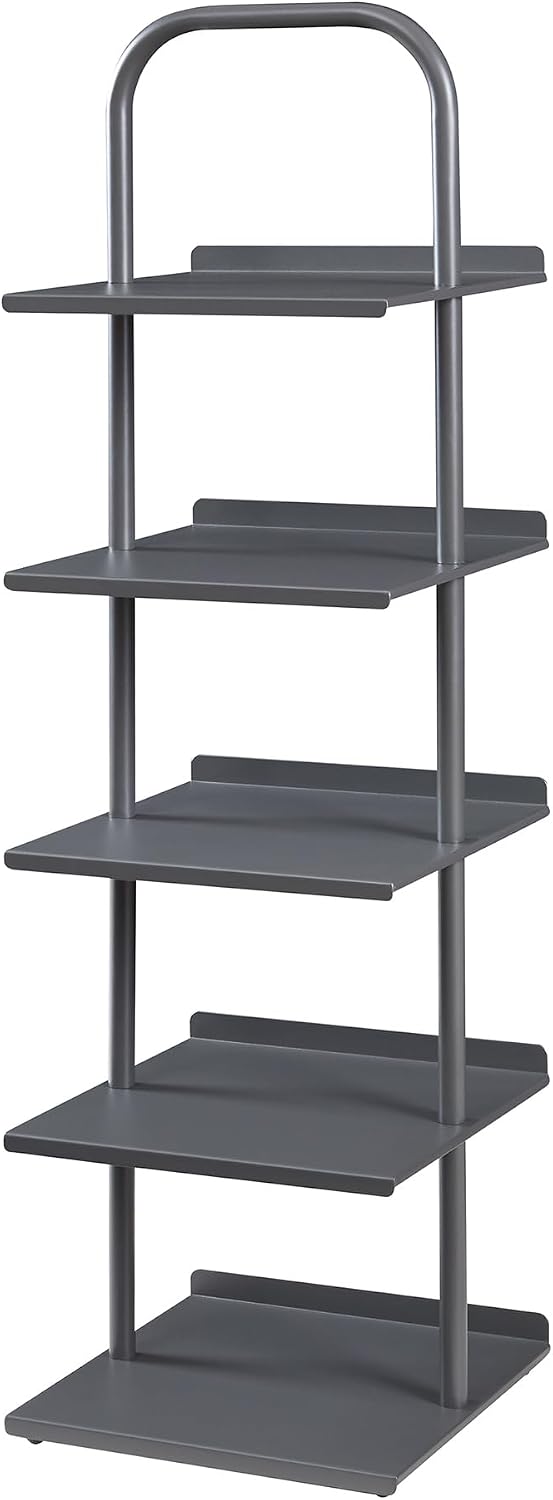 [en.casa] Schuhregal schmal Poytya mit 5 Ebenen Metall 119 x 34 x 32 cm Schuhständer für 5 Paare Sch