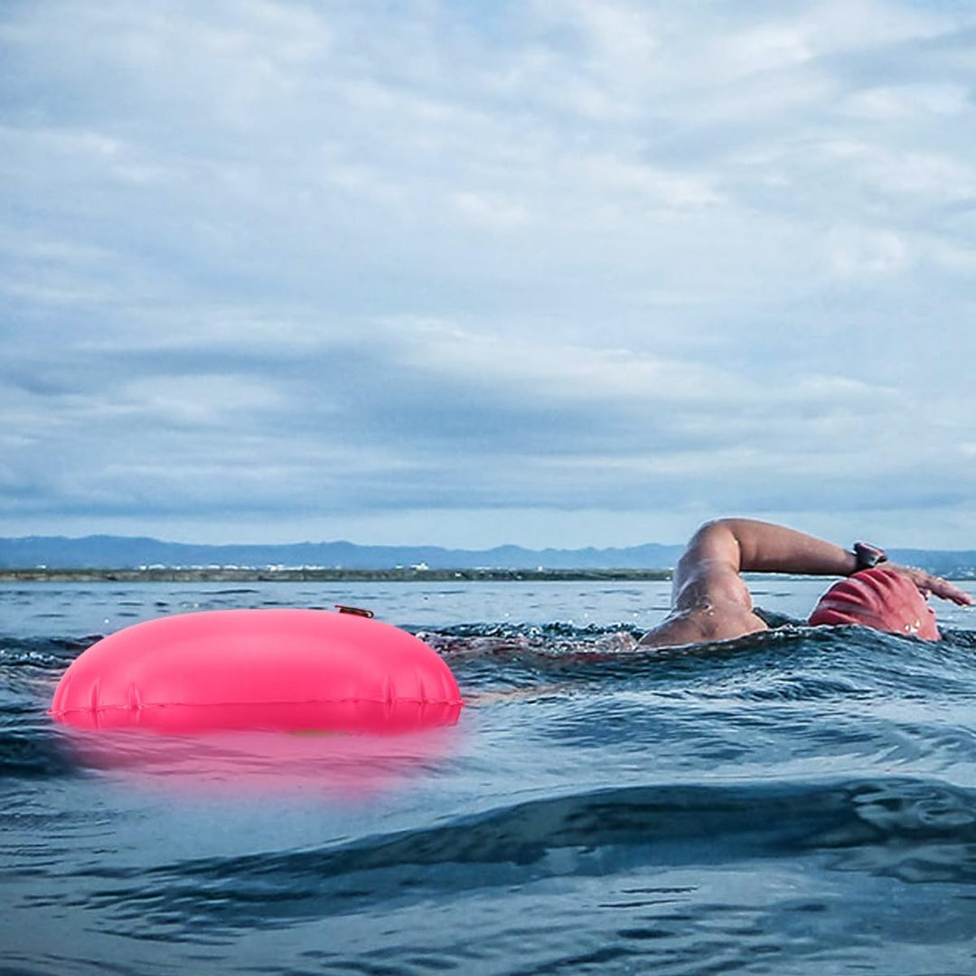 2 Pack Schwimmen Boje Schleppschwimmer für Open Water Schwimmen gut sichtbar Schwimmer Dry Bag wasse