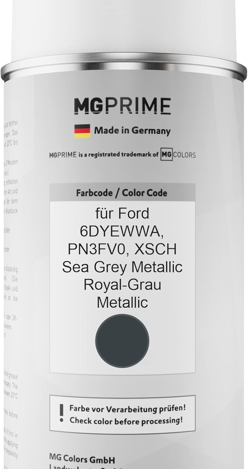 MG PRIME Autolack Sprühdosen Set für Ford 6DYEWWA / PN3FV0 / XSCH Sea Grey Metallic/Royal-Grau Metal