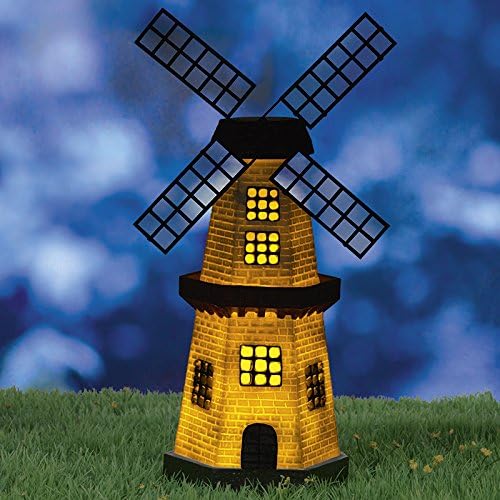 EASYmaxx 09387 Solar-Windmühle | kabellos, bis zu 8 Std. Leuchtdauer, Tageslichtsensor | für Innen u