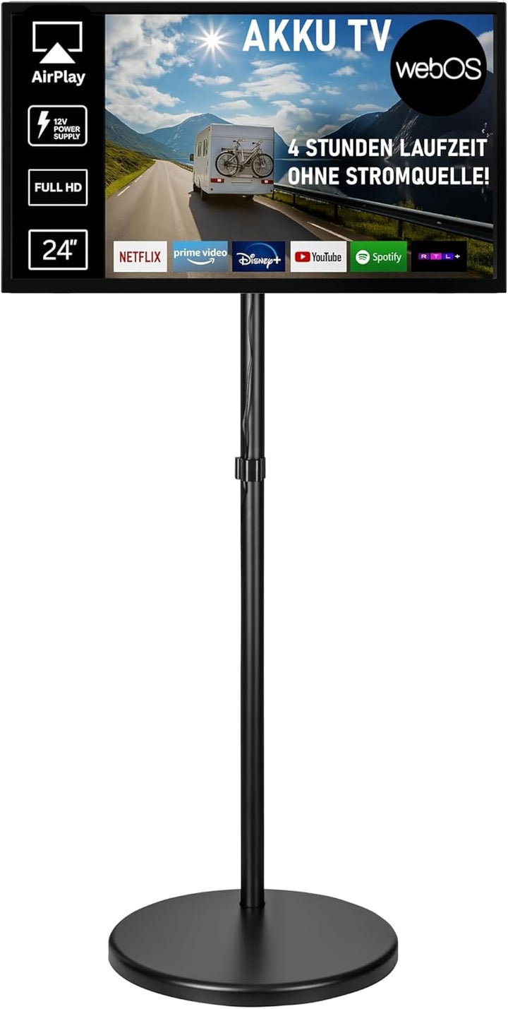 Reflexion LEDA24OSBT Smart LED Akku Fernseher powered by webOSHub, 60 cm/24 Zoll, Camping/Wohnmobil/