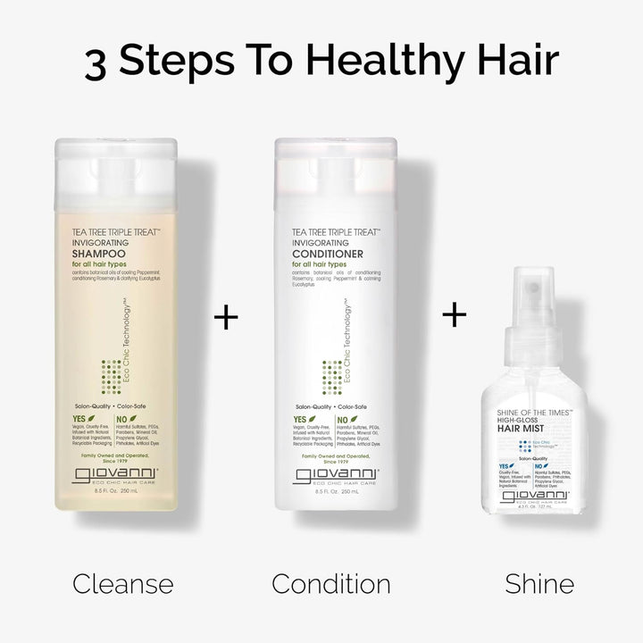 Giovanni Cosmetics Tea Tree Triple Treat Invigorating Shampoo, 24 Oz