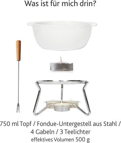 Boska Käsefondue-Set Party/Im Ofen, in der Mikrowelle oder mit Teelicht zu