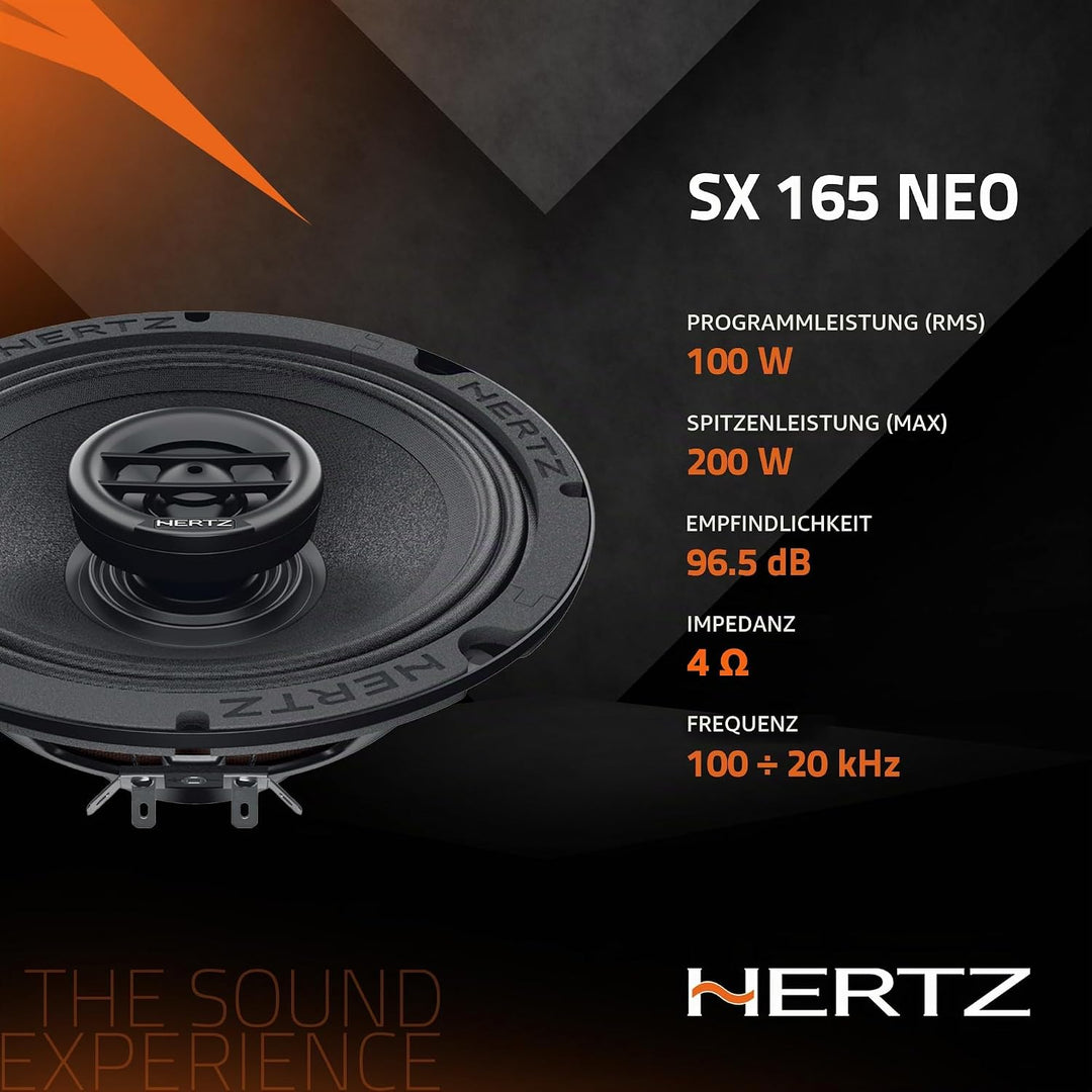 Hertz SX 165 Neo Set Coax 2Way 16,5cm 2-Wege Koaxialsystem 1 Paar aus der SPL Show Serie