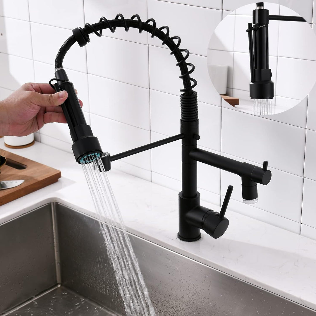 AIMADI LED Wasserhahn Küche Mischbatterien Küchenarmatur mit Brause Ausziehbar Spültischarmatur Spir
