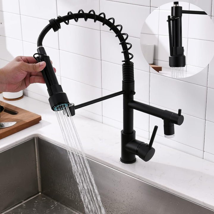 AIMADI LED Wasserhahn Küche Mischbatterien Küchenarmatur mit Brause Ausziehbar Spültischarmatur Spir