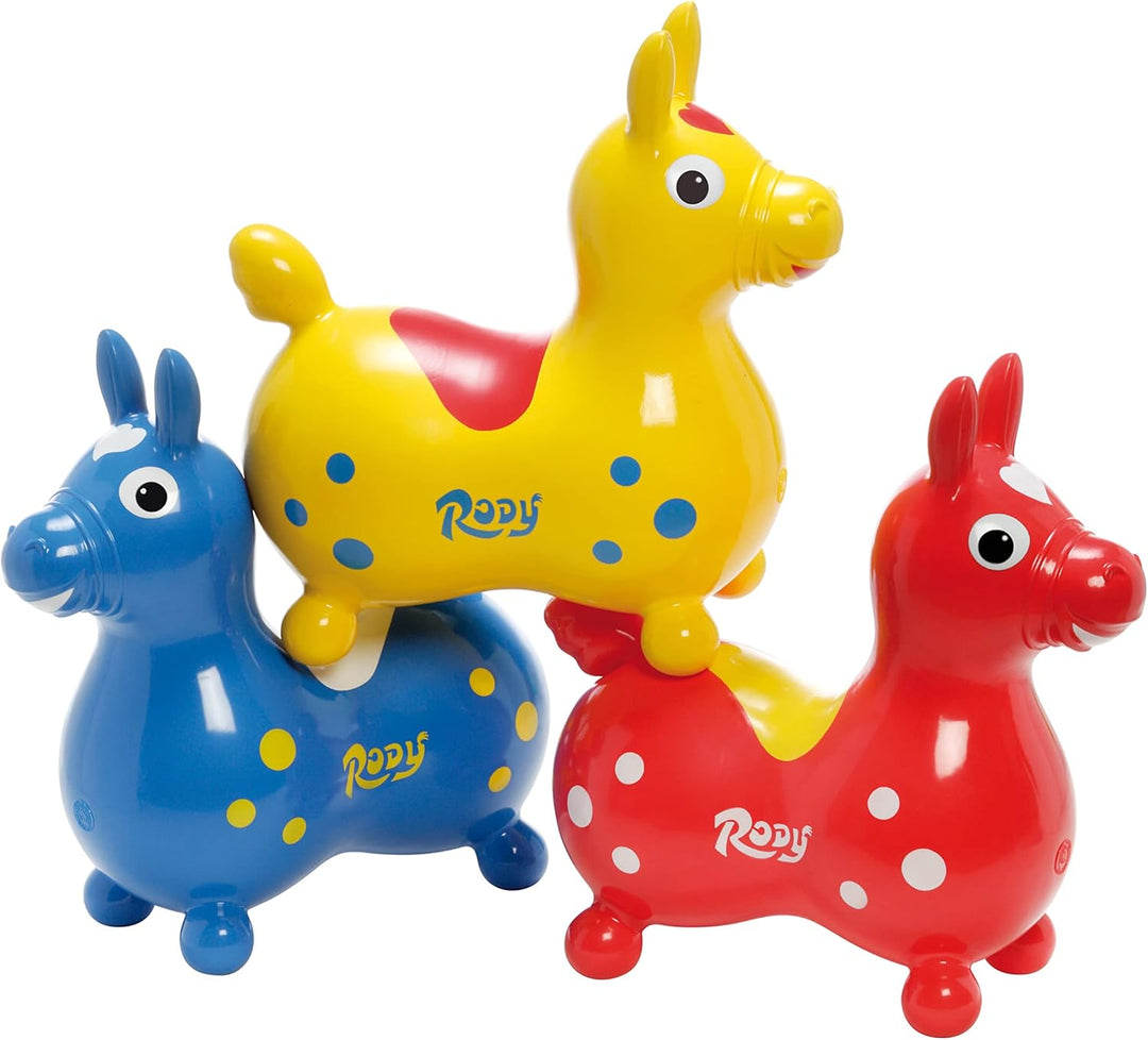 Ledraplastic 8002 Jakobs 4019960 - Rody Hüpfpferd, 3 Jahre, rot Gelb, Gelb