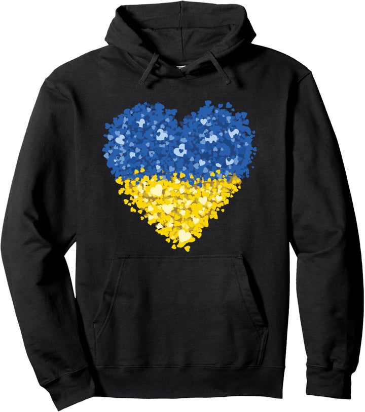 Ukraine Flagge Herz abstrakt Männer Frauen Kinder Ukrainisch Pullover Hoodie