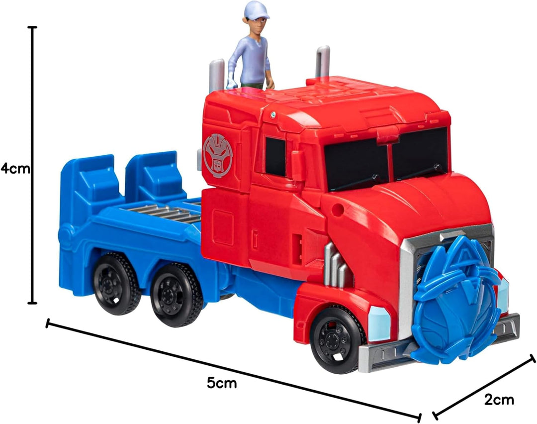 Transformers Spielzeug EarthSpark Spin Changer Optimus Prime Action-Figur (20 cm) mit Robby Malto Fi