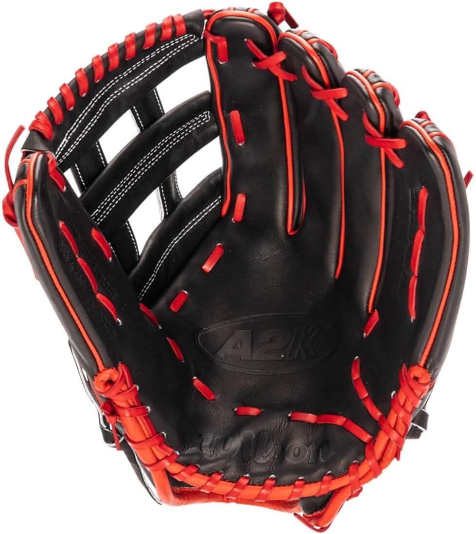 Wilson A2K Baseballhandschuh Serie Rechte Hand Wurf 32,4 cm Schwarz/Rot, Rechte Hand Wurf 32,4 cm Sc