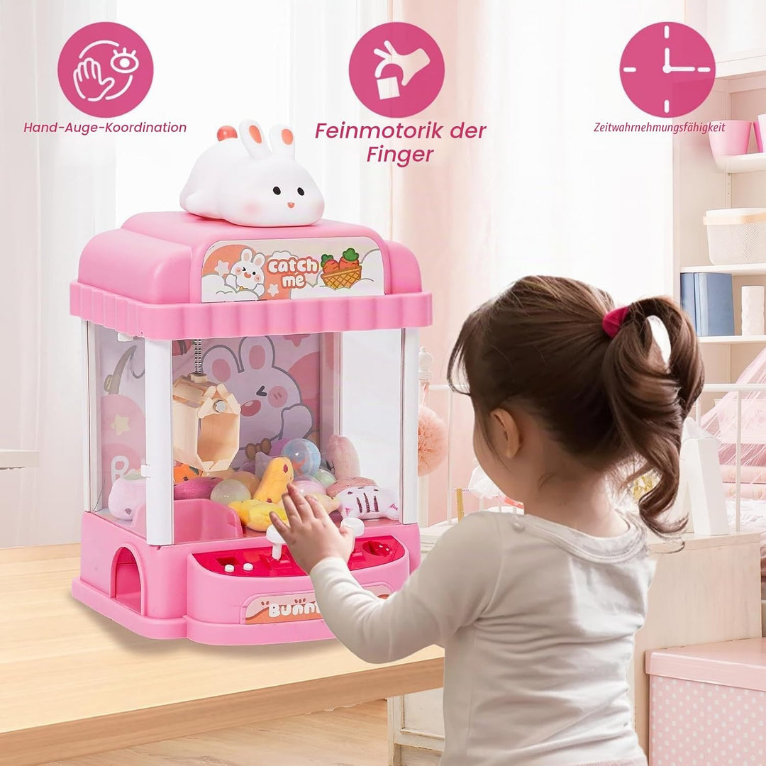Greifautomat Kinder mit 10 PlüSchtiere und 10 Gashapons SüssIgkeiten Automat für Kinder Candy Grabbe