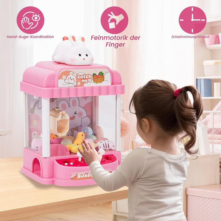 Greifautomat Kinder mit 10 PlüSchtiere und 10 Gashapons SüssIgkeiten Automat für Kinder Candy Grabbe