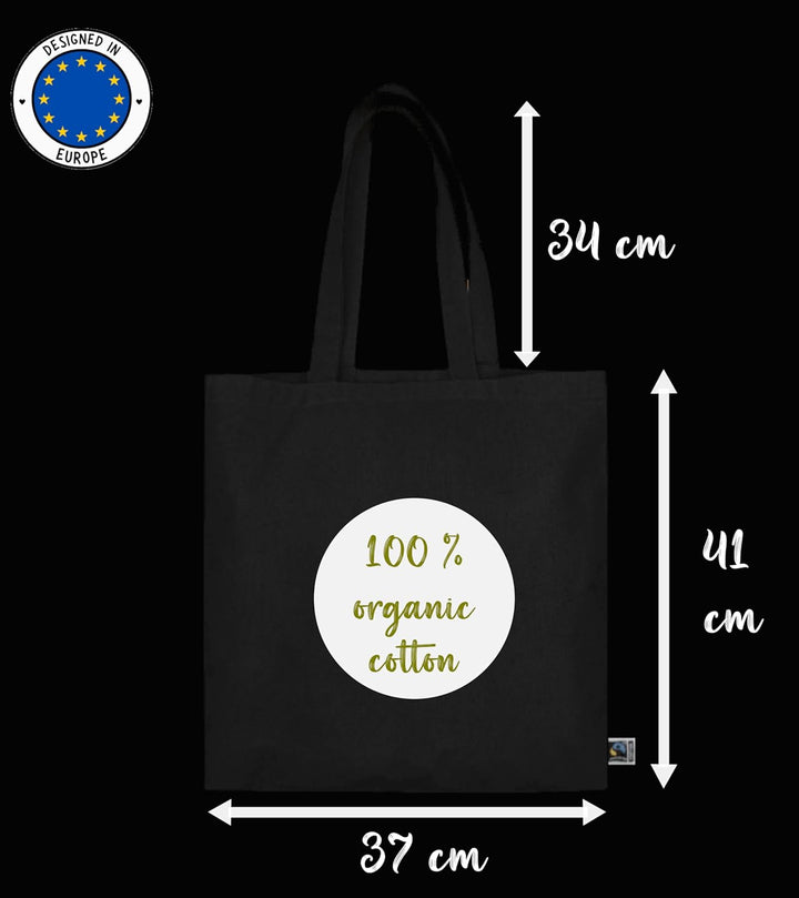 rainUP Fairtrade Einkaufstasche mit Hundemotiv, einzigartiger Stil, aus 100 % Bio-Baumwolle, Fairtra