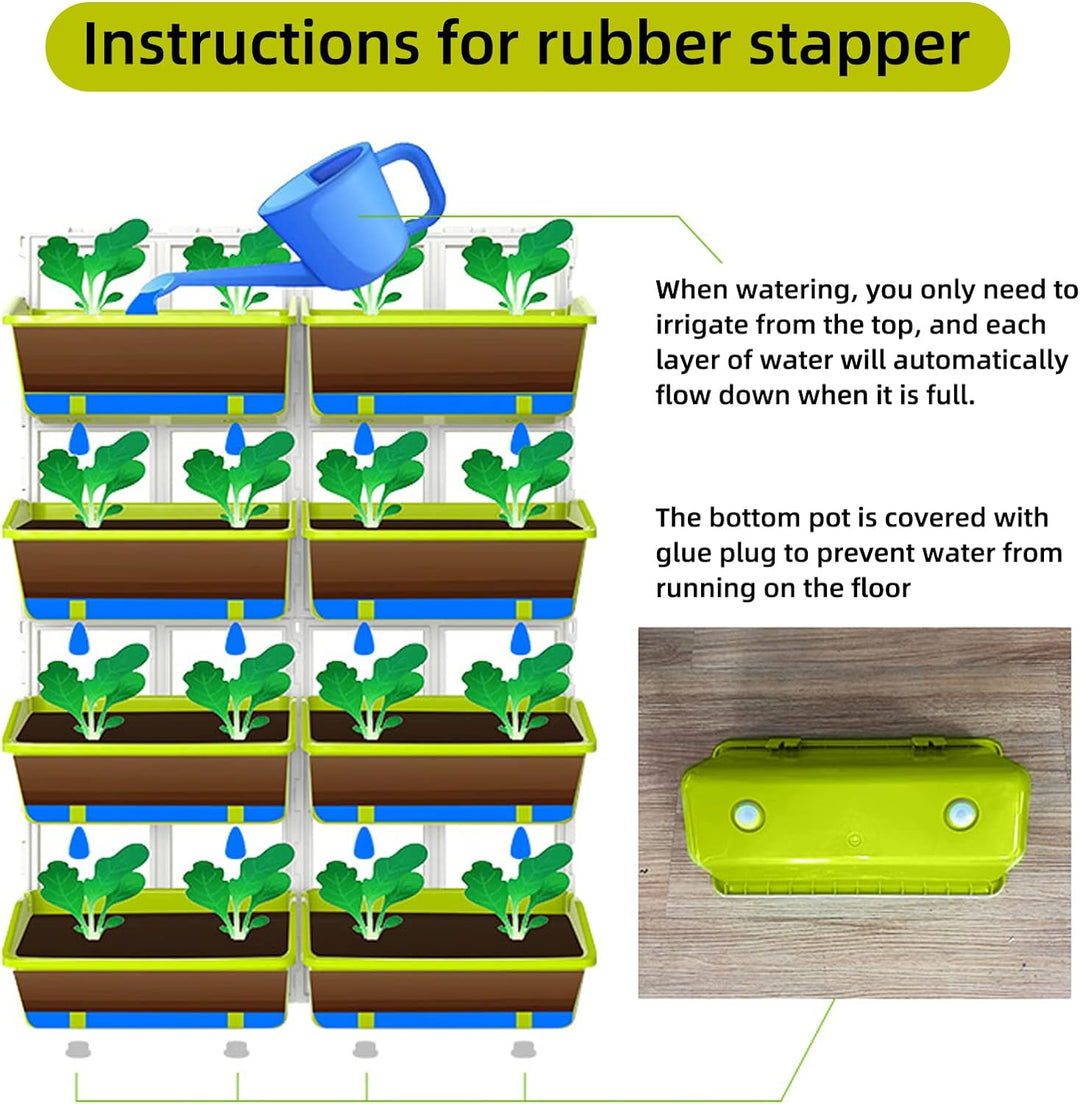 CEIEVER Hängende vertikale Wand Pflanze, Vertikaler Garten Pflanzenwand mit 8 Taschen Platzsparende