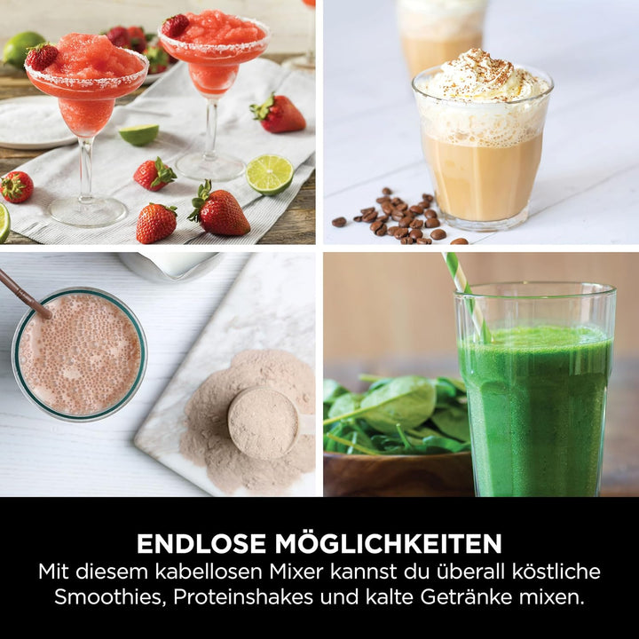 Ninja Blast Kabelloser Mixer, tragbar, USB-C wiederaufladbar, 530 ml, mit auslaufsicherem Trinkdecke