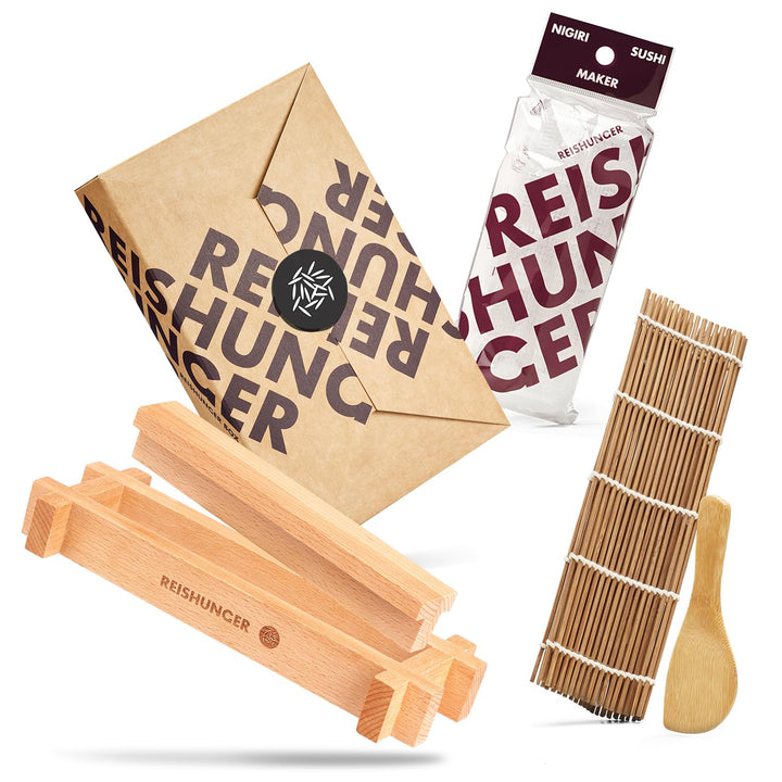 Reishunger Sushi Equipment Box, inkl. Easy Sushi Maker + Rezeptkarte: Maki, Inside-Out und Nigiri Su