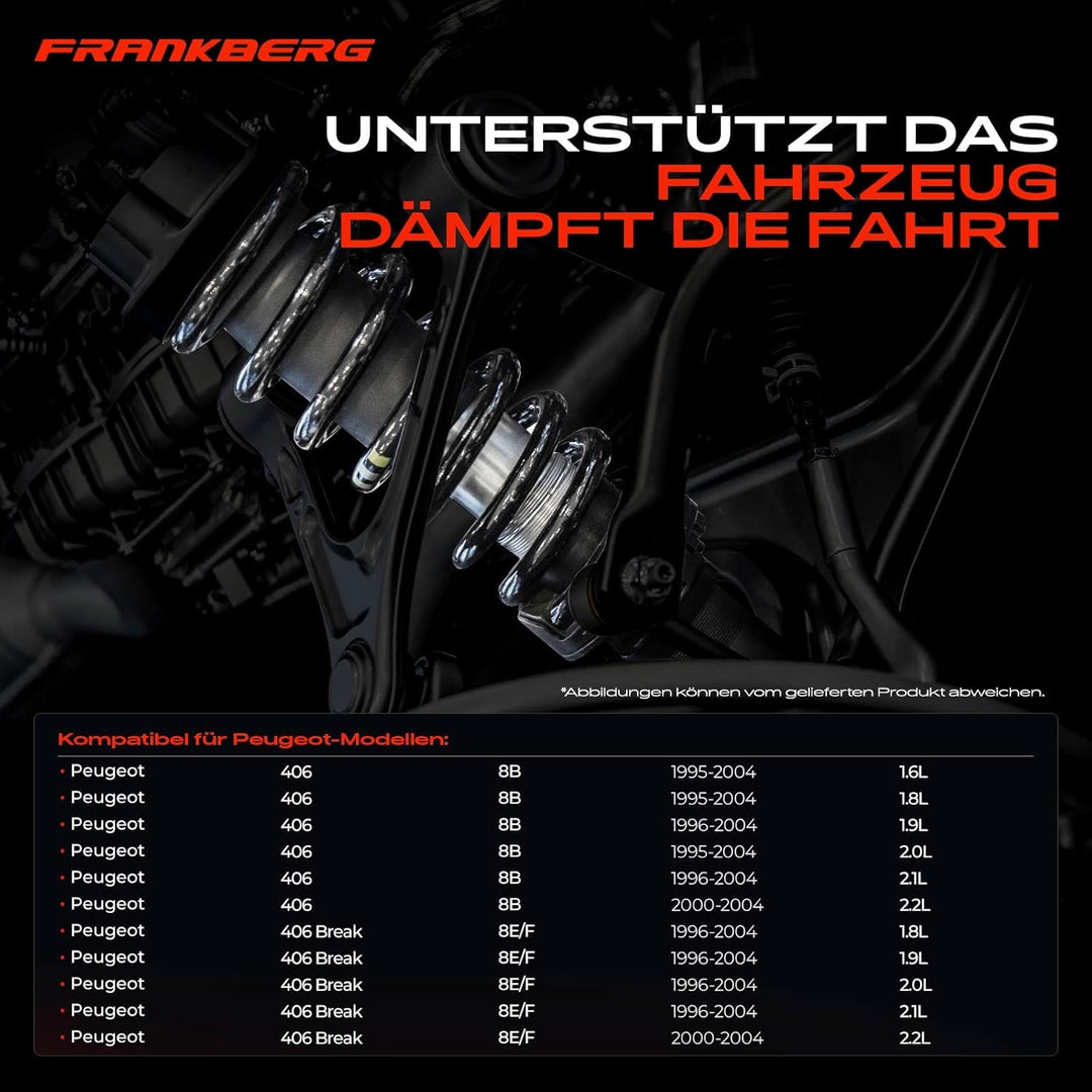 Frankberg 2x Federn Fahrwerksfeder Hinterachse Links Rechts Kompatibel mit 406 8B 1995-2004 406 Brea