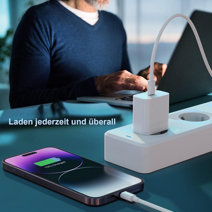 25W USB C Adapter, 3er Pack USB c ladegerät für iPhone 15 14 Plus Pro Max 13 12 11 SE, Pad，PD 3.0 iP