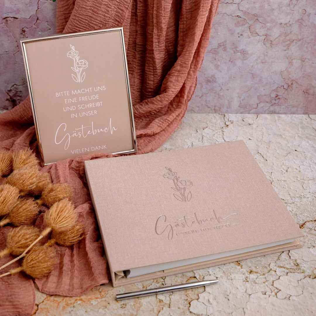 Love Notes Gästebuch Hochzeit mit Fragen zum Ausfüllen – Hochwertiges Hochzeitsbuch für unvergesslic