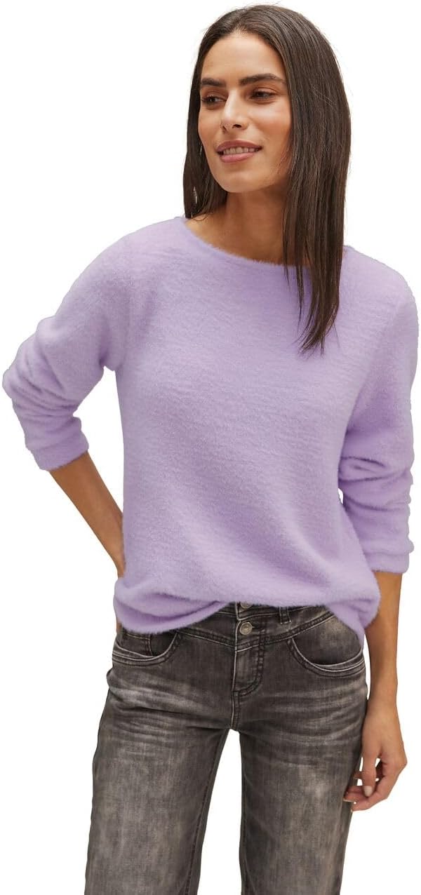 Street ONE Damen Langarmshirt 40 Soft Pure Lilac, 40 Soft Pure Lilac