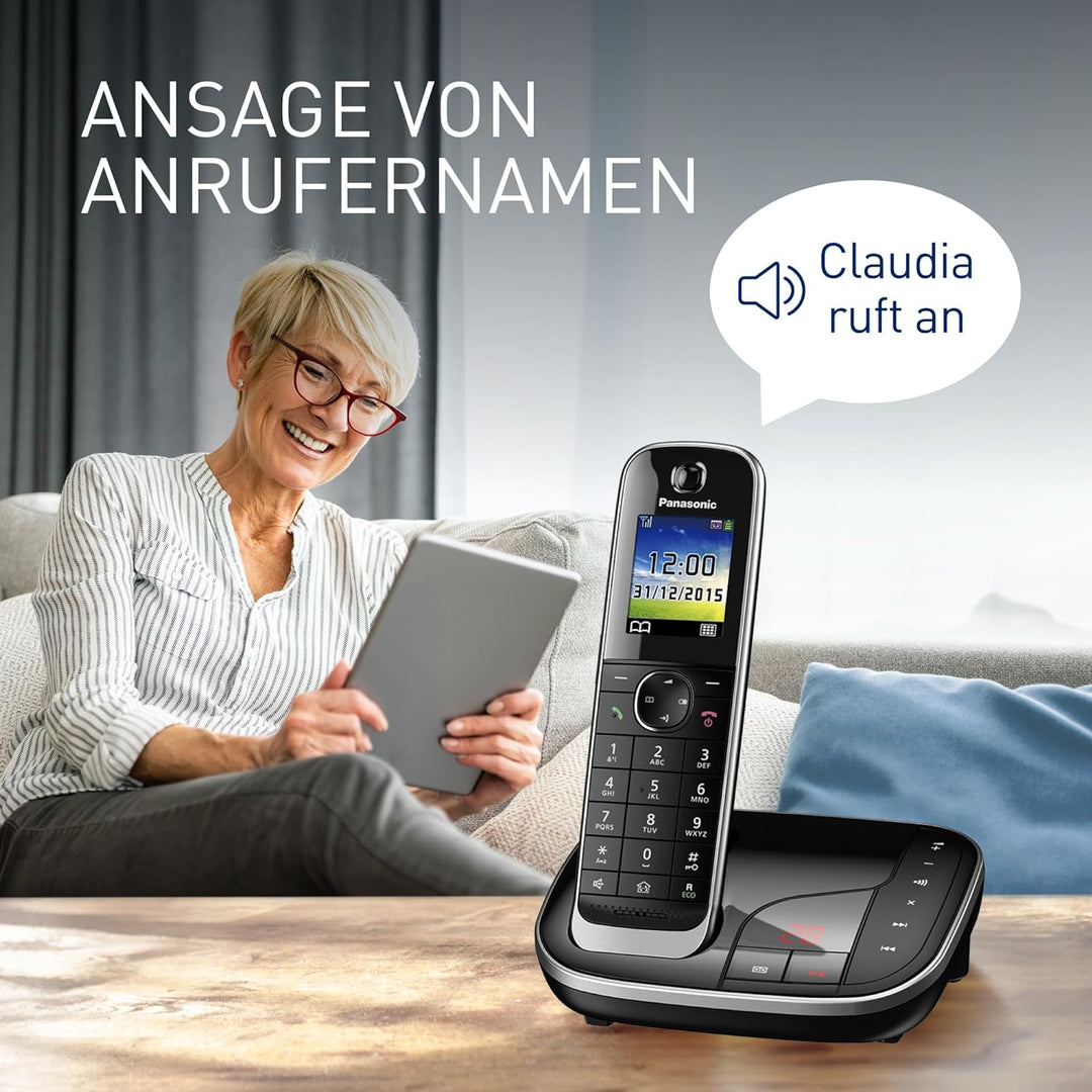 Panasonic KX-TGJ320GB Schnurlostelefon mit Anrufbeantworter, Freisprecheinrichtung, Farb-LCD, DECT-S