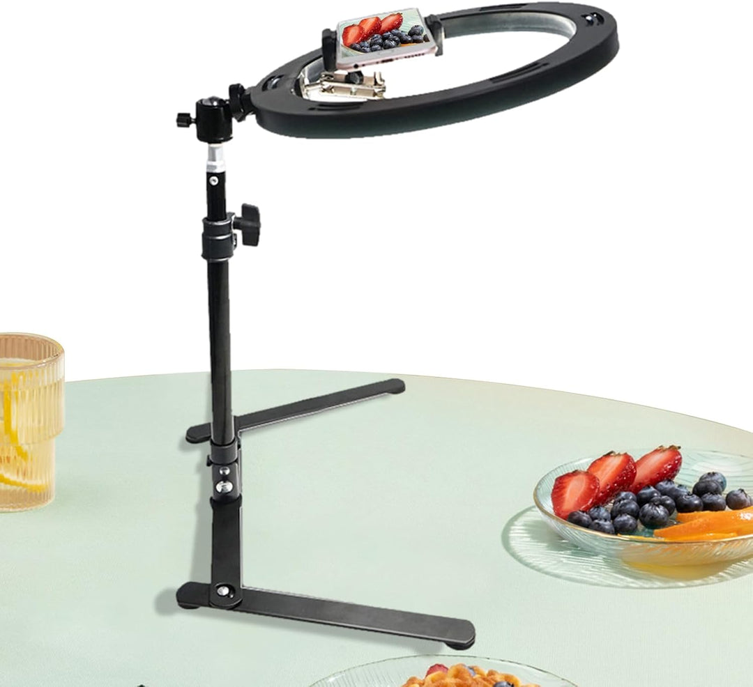 Überkopf-Telefonhalterung, verstellbarer Stativständer, 30 cm (11,81 Zoll) Gerät mit Lichtfunktion,