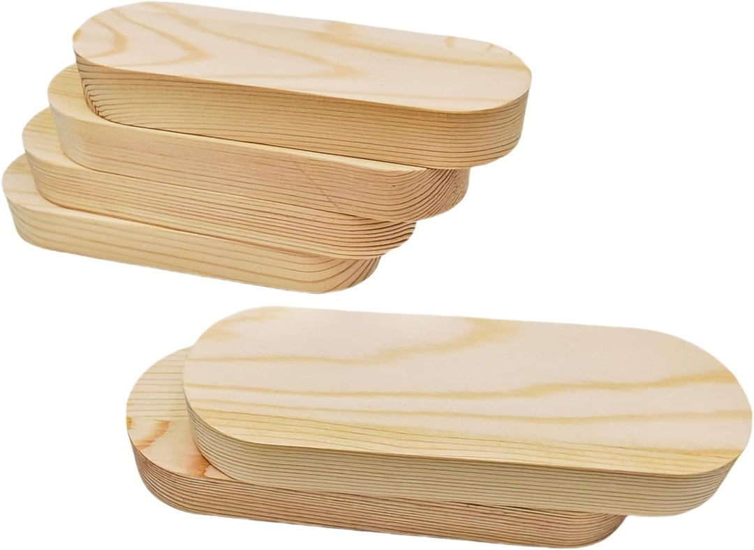 Anktily Unlackierte ovale Holzblöcke aus Kiefernholz zum Basteln, Schnitzen, Gravieren, Malen (6 Stü