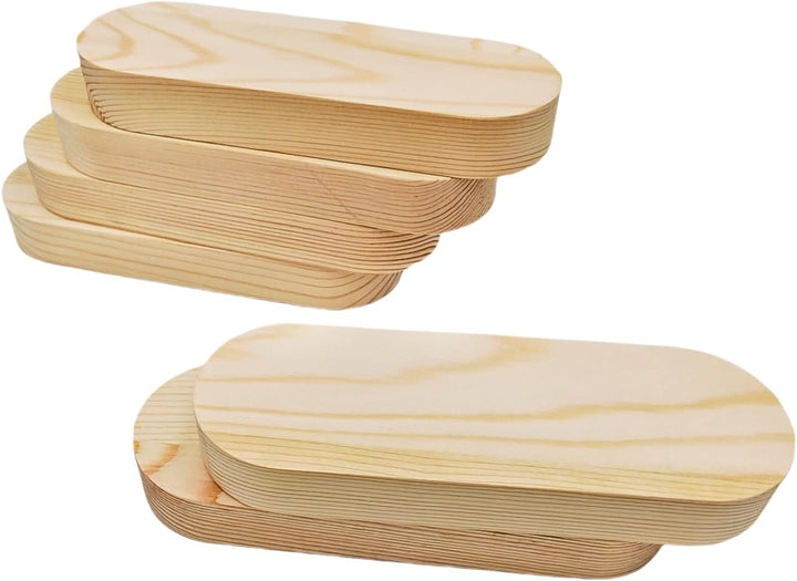 Anktily Unlackierte ovale Holzblöcke aus Kiefernholz zum Basteln, Schnitzen, Gravieren, Malen (6 Stü