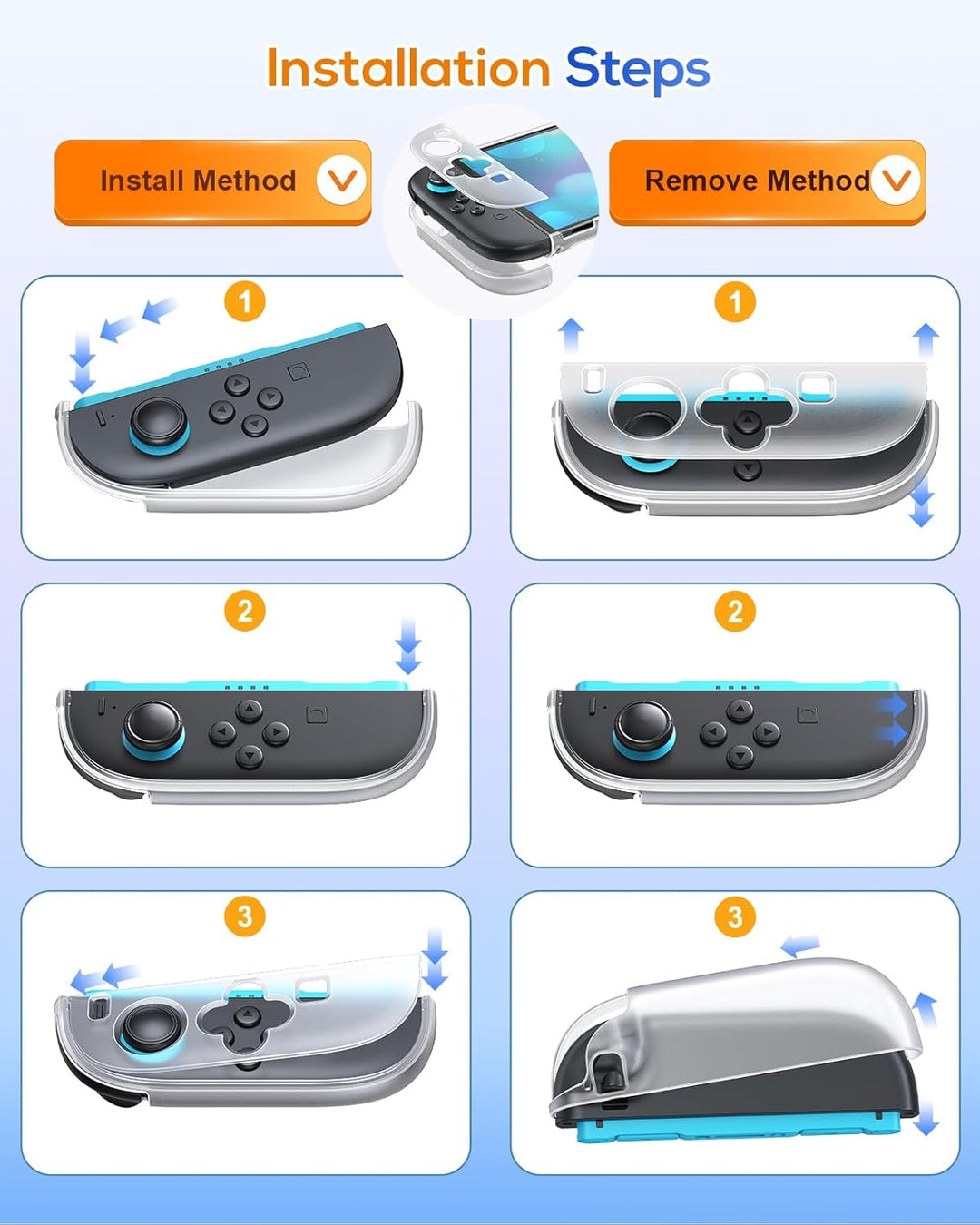 FYOUNG Dockable Hülle für Nintendo Switch 2, Abnehmbares Hartschalenhülle für Joy Con 2, Kratzfest &