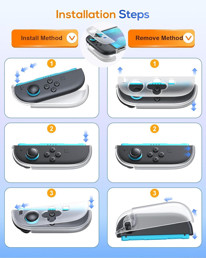 FYOUNG Dockable Hülle für Nintendo Switch 2, Abnehmbares Hartschalenhülle für Joy Con 2, Kratzfest &