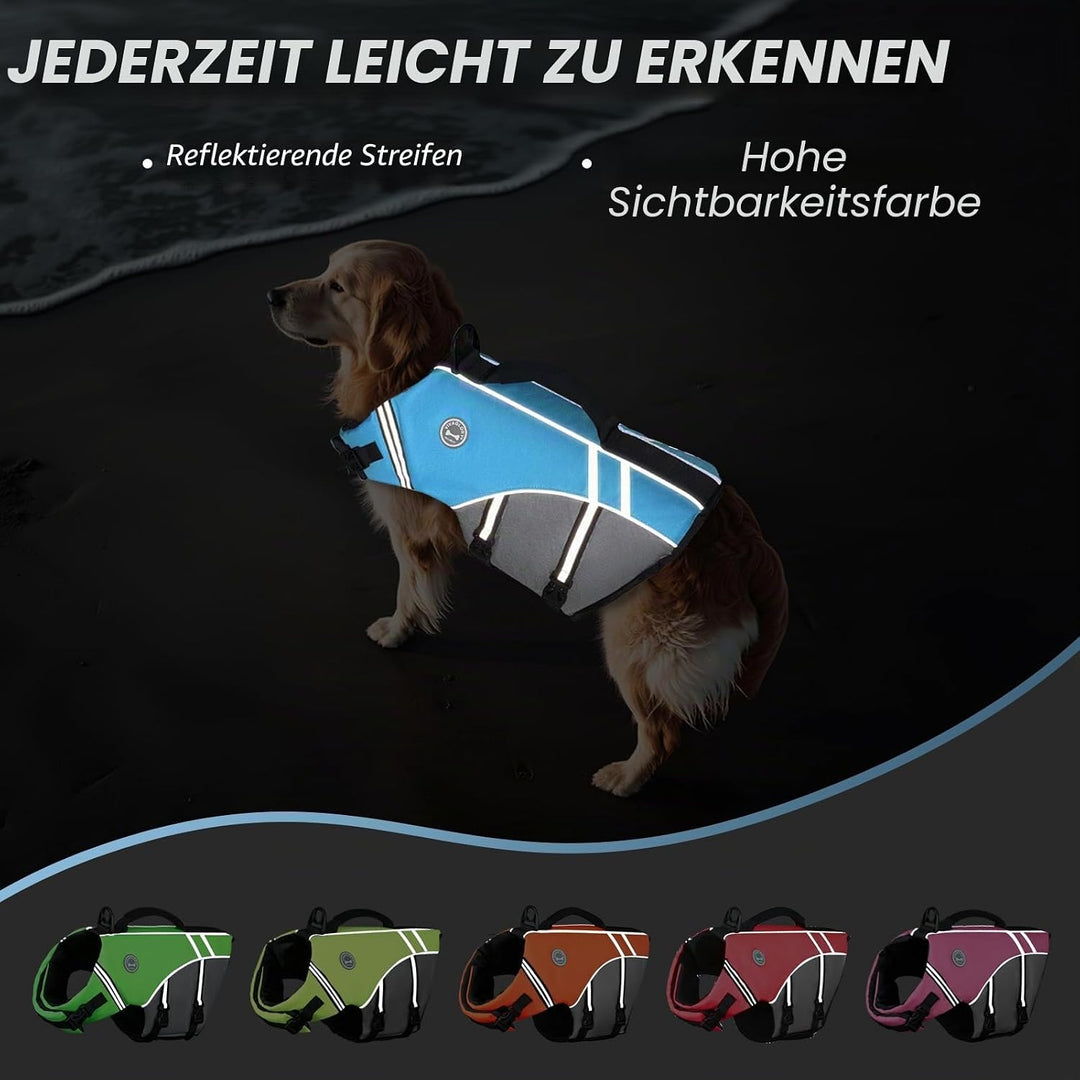 VIVAGLORY Sports Style Hundeschwimmweste, Rettungswesten Für Hunde Bootfahren, Auftrieb &amp; Schwimmhil