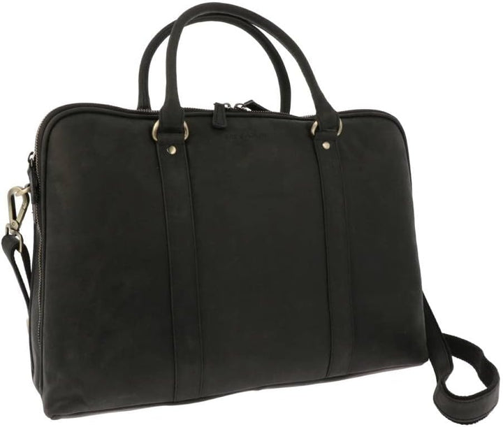 More Than Hip Hazel Laptoptasche 15,6 Zoll - Damen Arbeitstasche aus Vintage Öko Leder Aktentasche f