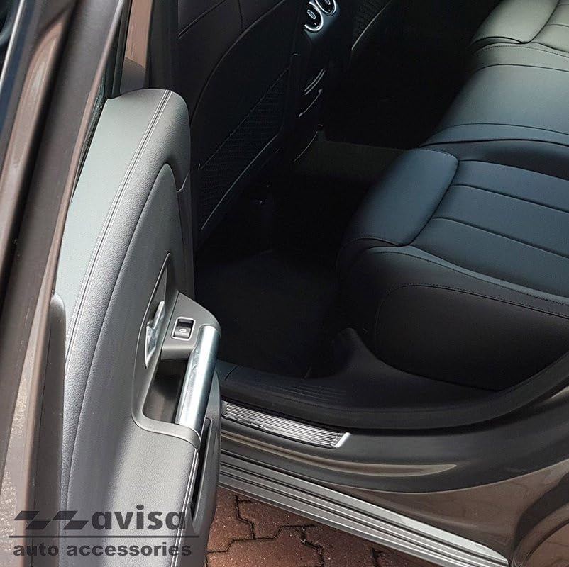 Avisa INOX Door sill Protectors Compatible with Mercedes B-Class W247 2019-2-Pieces (Rear Doors)