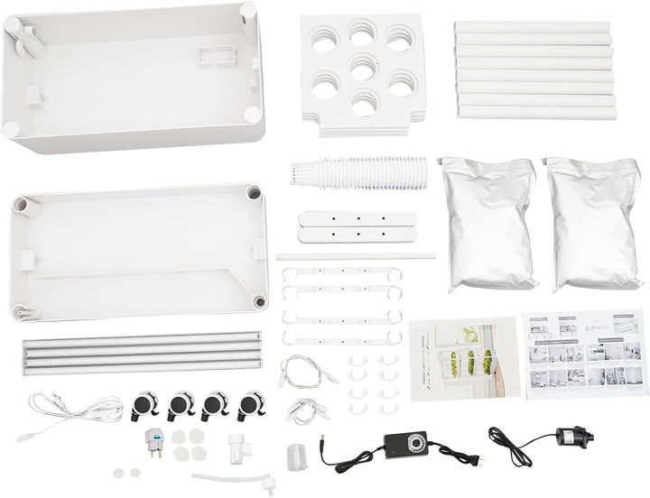 Hydroponisches Anbausystem mit LED-Beleuchtung, 2 Ebenen, 28 Pflanzlöcher, Indoor-Garten-Kit mit Rol