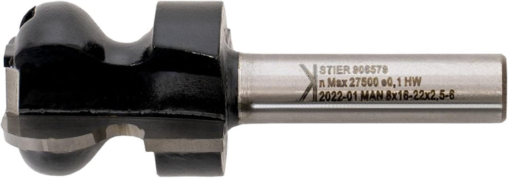 STIER Griffleistenfräser HW 8 mm Durchmesser 22-16 R2,5/6
