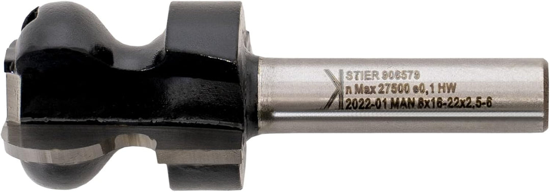 STIER Griffleistenfräser HW 8 mm Durchmesser 22-16 R2,5/6