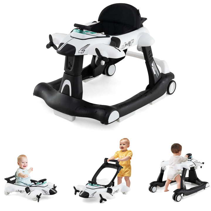 DREAMADE Lauflernhilfe, Babywalker mit Musik, Lichtern, verstellbarer Höhe & Geschwindigkeit, Laufle