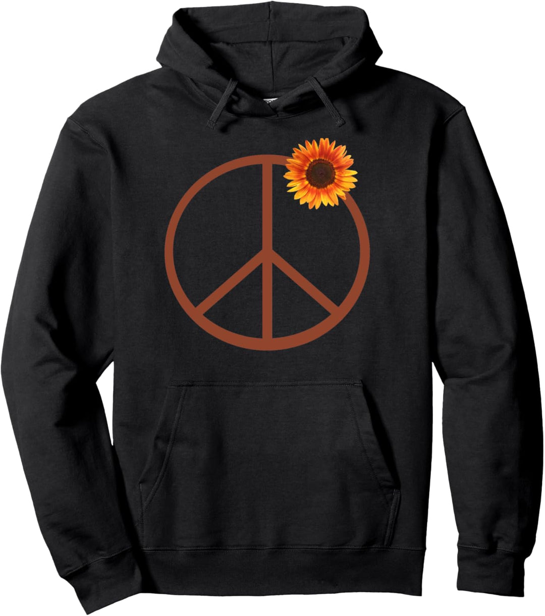 Sonnenblumen-Peace-Zeichen Pullover Hoodie